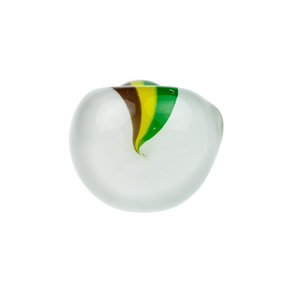 G-Spot Glass Spoon Pipe - White Rasta - Front view