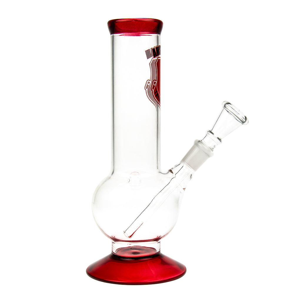 Amsterdam Bubble Base Glass Bong | Red - Side View 3