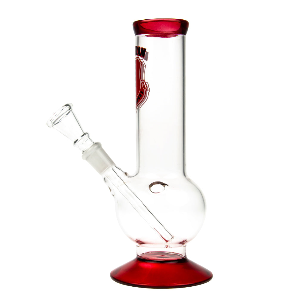 Amsterdam Bubble Base Glass Bong | Red - Side View 2