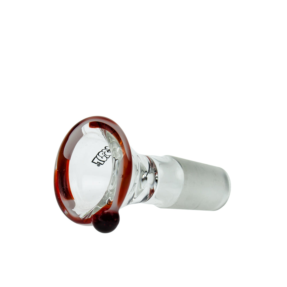 G-Spot Glass - Color Pure Bowl Cone - 18.8mm - Red and white - Side view