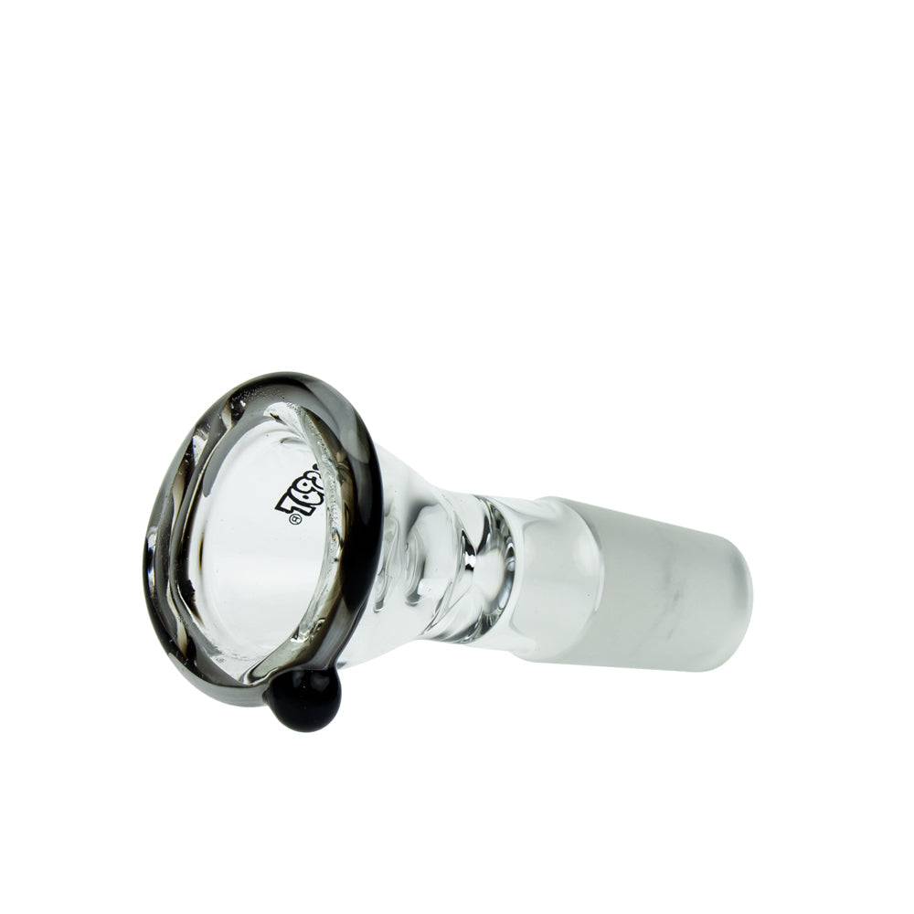 G-Spot Glass - Color Pure Bowl Cone - 18.8mm - Black and white - Side view