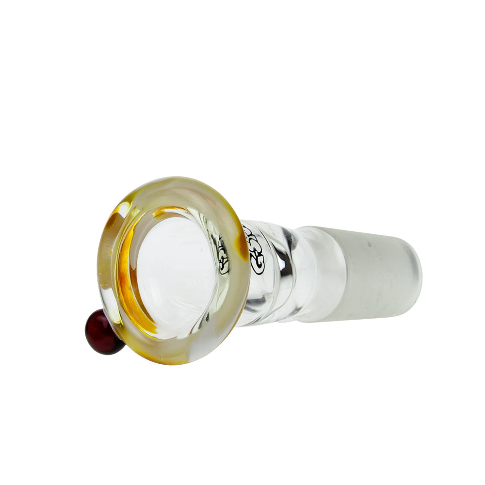 G-Spot Glass - Color Tulip Bowl - 18.8mm - Amber and White - Side view