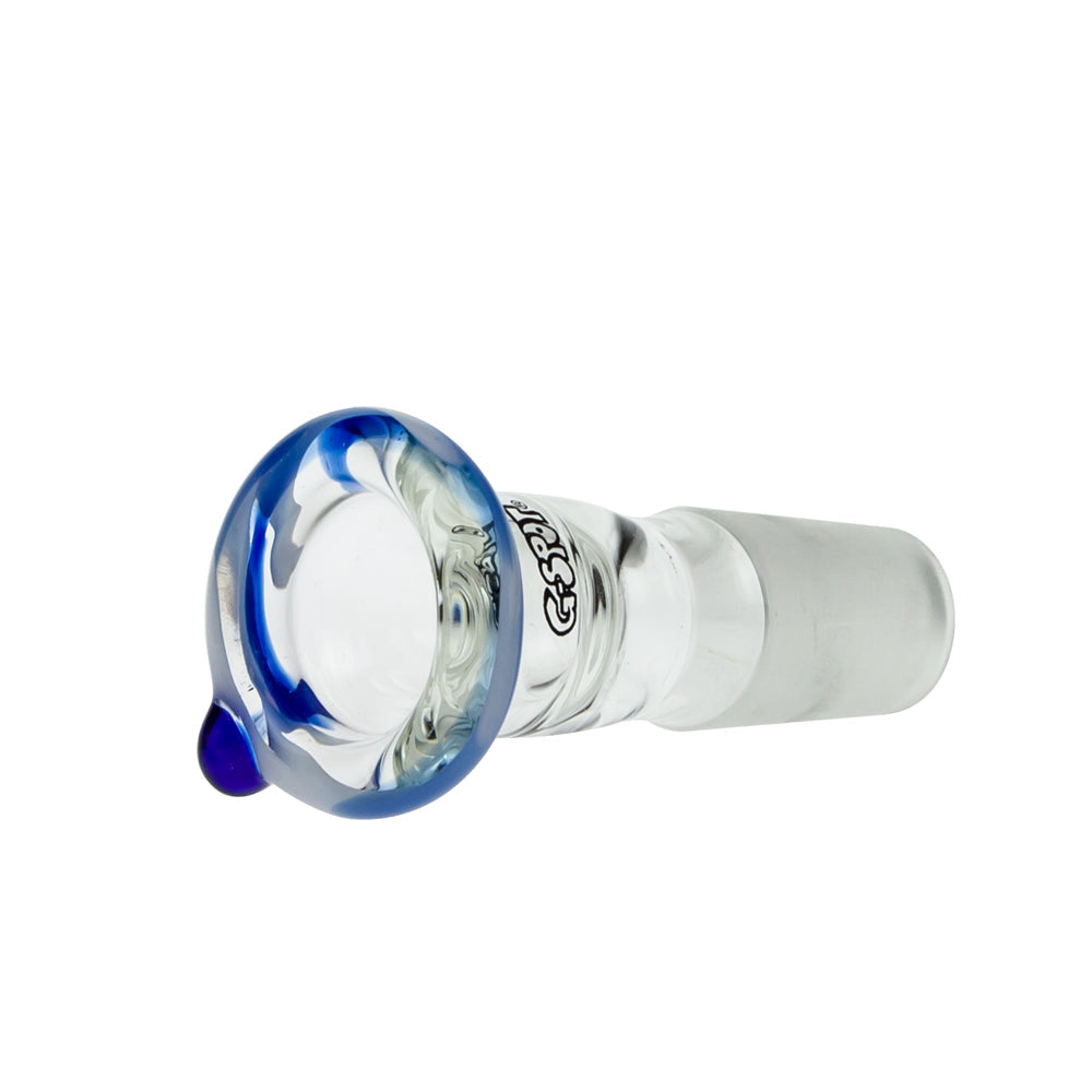 G-Spot Glass - Color Tulip Bowl - 18.8mm - Blue and White - Side view