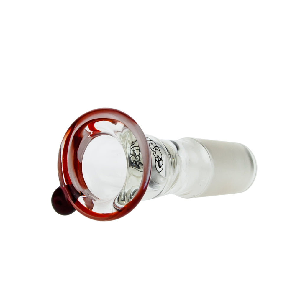G-Spot Glass - Color Tulip Bowl - 18.8mm - Red and White - Side view