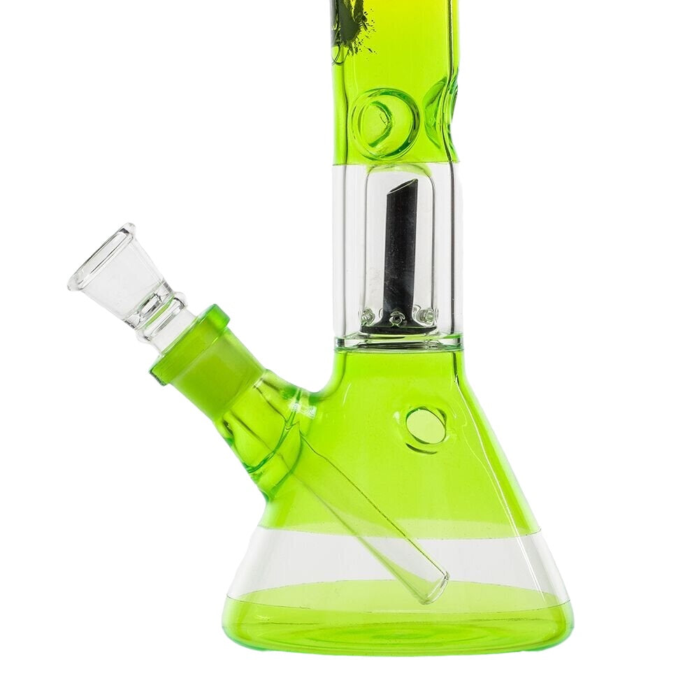 Amsterdam Beaker Base Ice Bong with Dome Percolator | Green | beaker