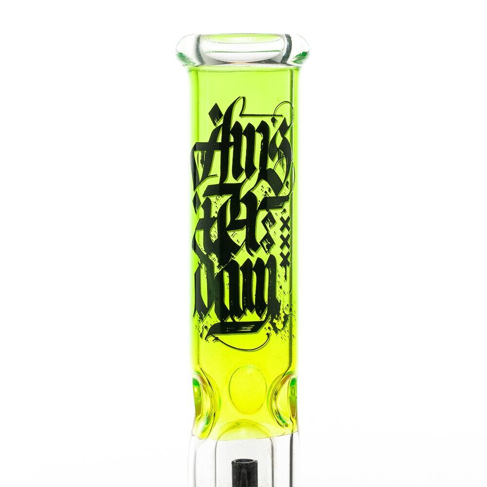 Amsterdam Beaker Base Ice Bong with Dome Percolator | Green | logo