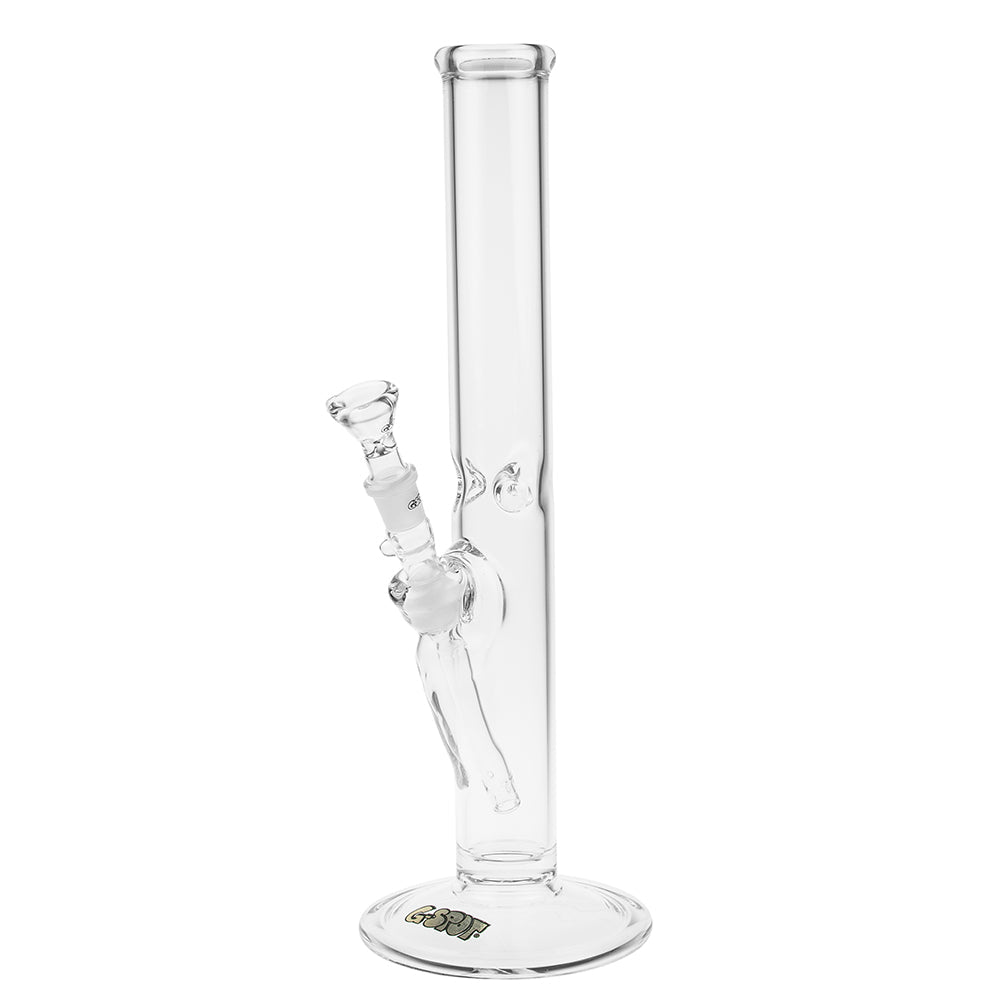 G-Spot Glass Classic Cylinder Ice Bong with Gold Logo | 40 cm - Side View 2