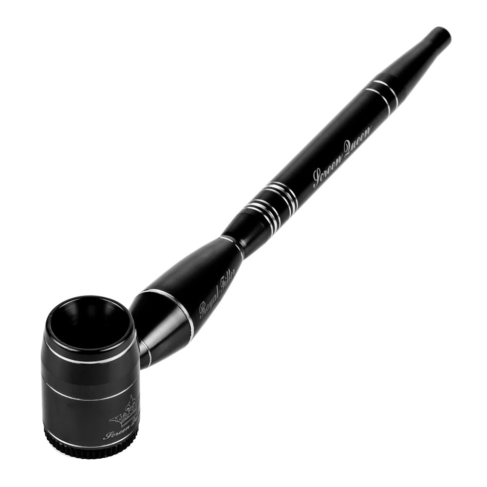 Screen Queen Hand Pipe with Royal Filter Kit | Black - Front View