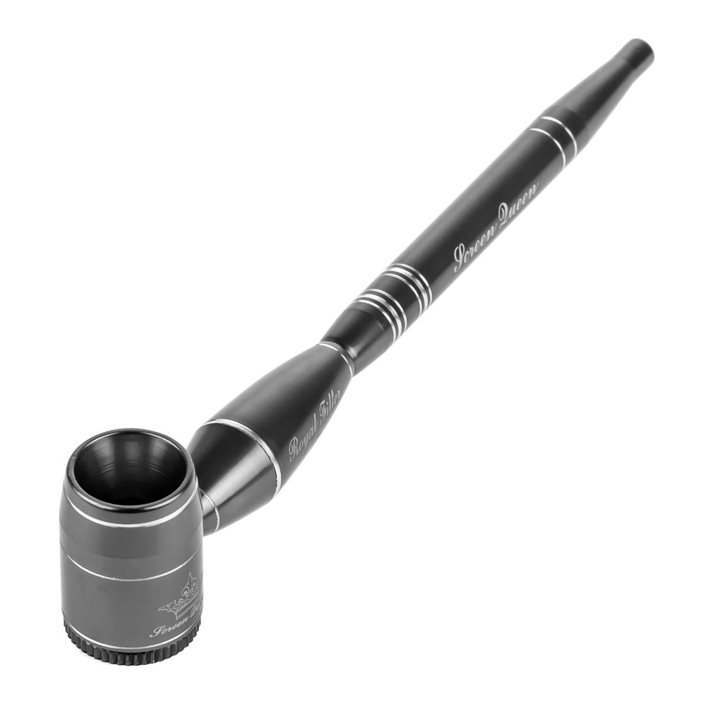 Screen Queen Hand Pipe with Royal Filter Kit | Grey - Front View