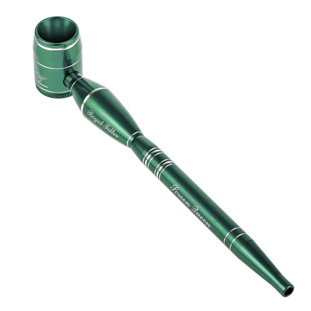 Screen Queen Hand Pipe with Royal Filter Kit | Green - Back View