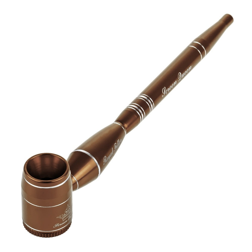 Screen Queen Hand Pipe with Royal Filter Kit | Bronze - Front View