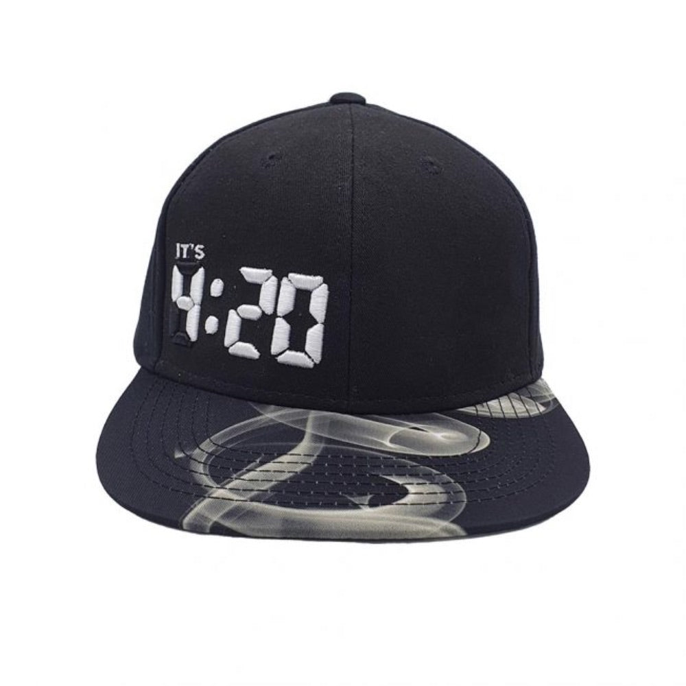 Lauren Rose 420 Digital White Fire Snapback | front view