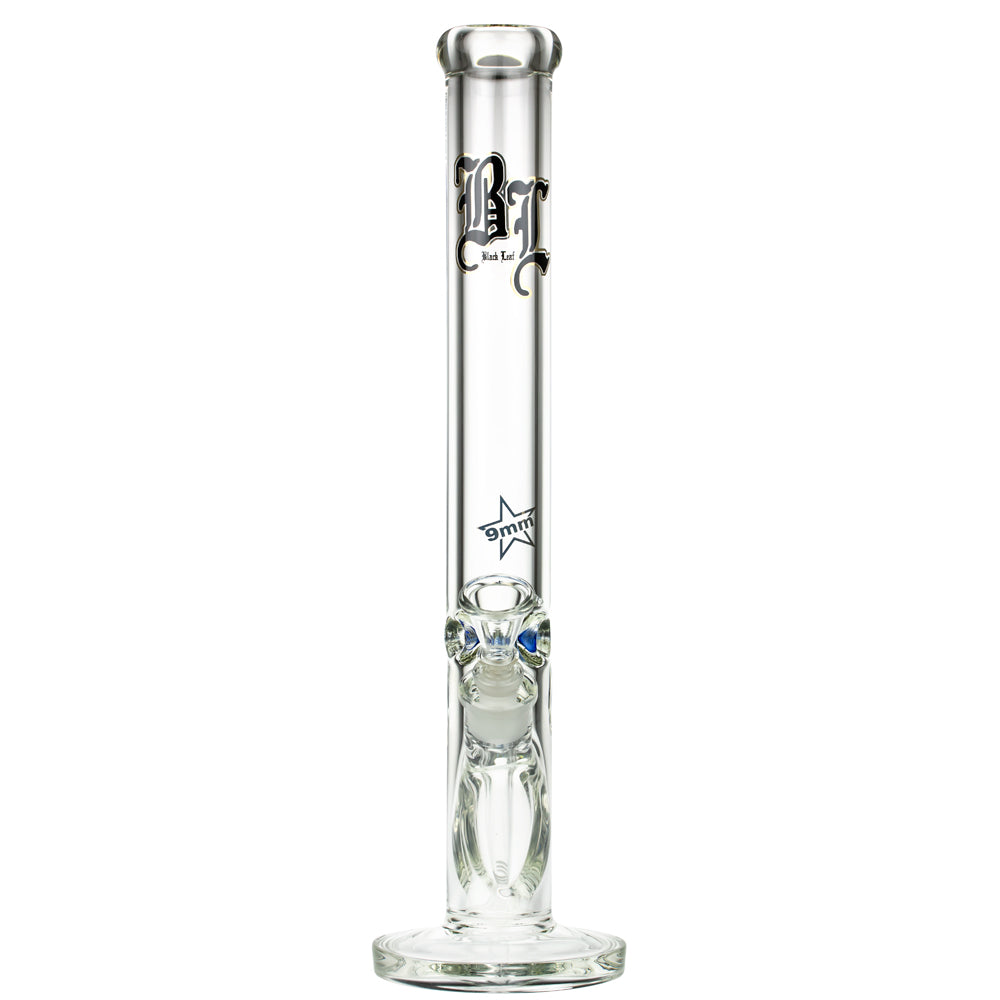 Black Leaf 9mm Straight Ice Bong | 45 cm - Front View