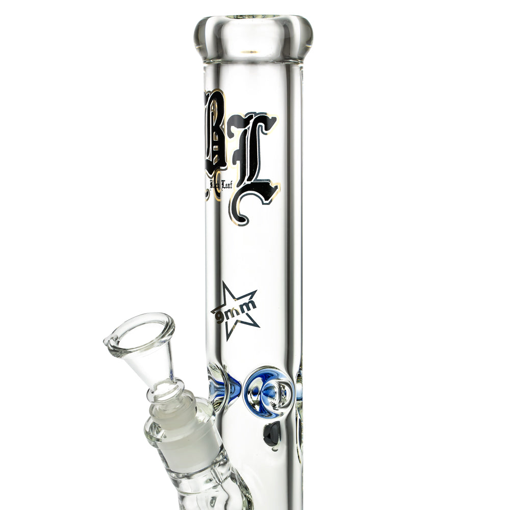 Black Leaf 9mm Straight Ice Bong | 35 cm - 9mm Logo