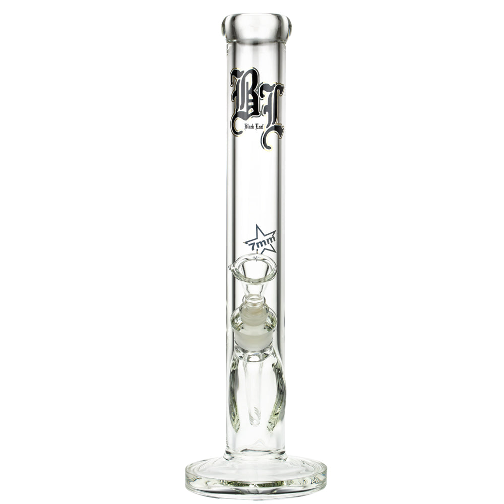 Black Leaf 7mm Straight Bong | 40 cm - Front View