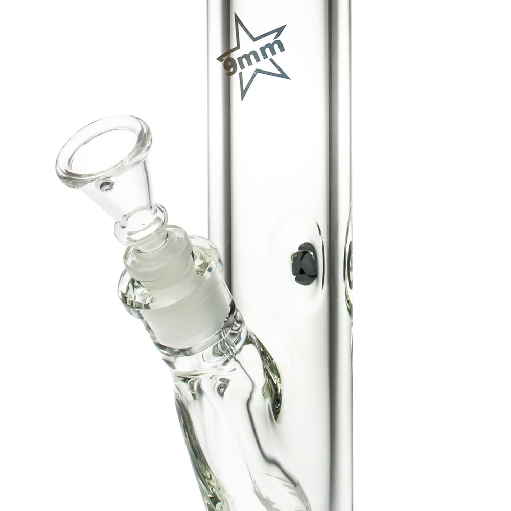Black Leaf 9mm Straight Bong | 50 cm - 9mm Logo