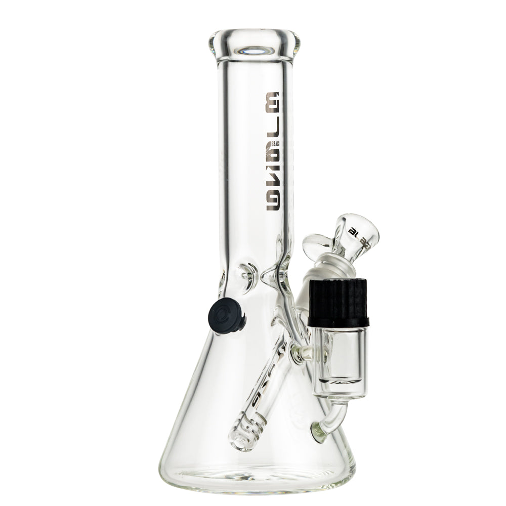 Blaze Glass Beaker Ice Bong with Integrated Stash Compartment - Back View