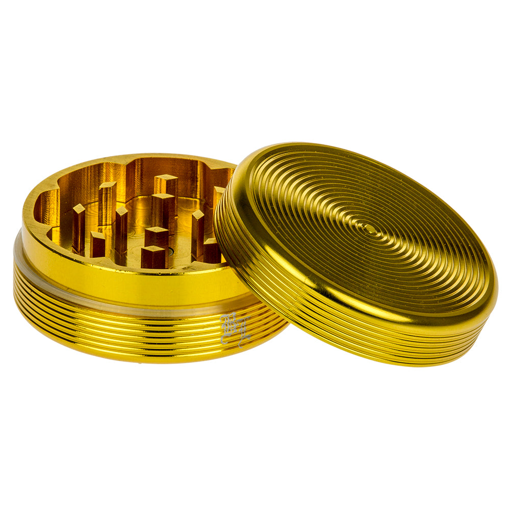 Black Leaf - Ripple Textured Aluminum Herb Grinder - 2-part - 50mm - Gold
