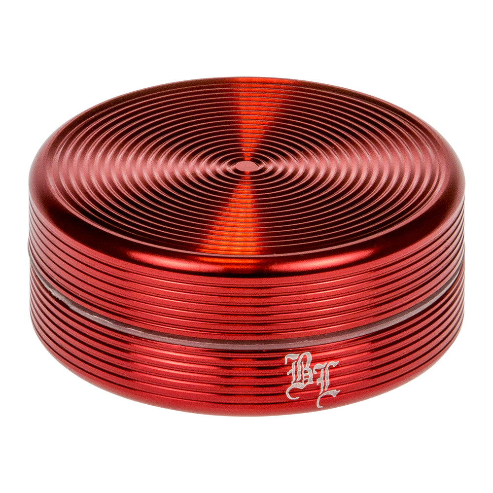 Black Leaf - Ripple Textured Aluminum Herb Grinder - 2-part - 50mm - Red