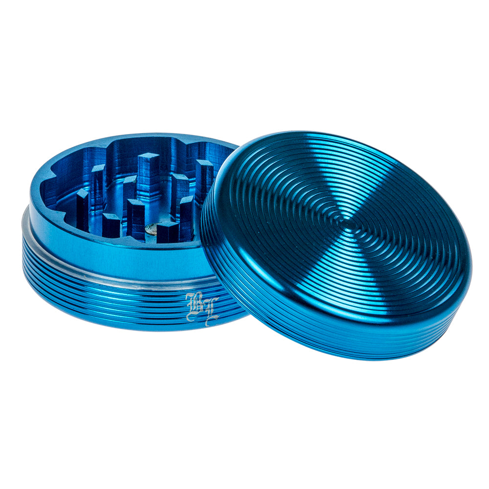 Black Leaf - Ripple Textured Aluminum Herb Grinder - 2-part - 50mm - Light Blue