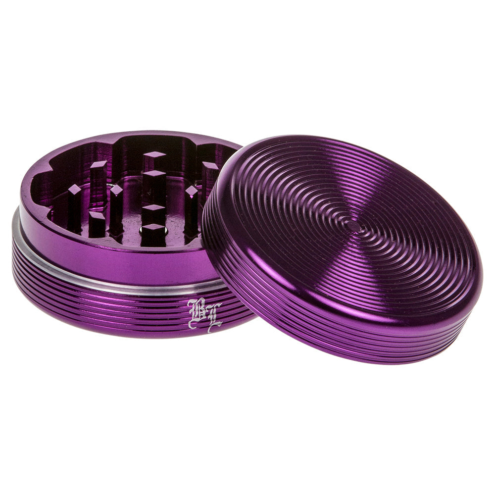Black Leaf - Ripple Textured Aluminum Herb Grinder - 2-part - 50mm - Violet