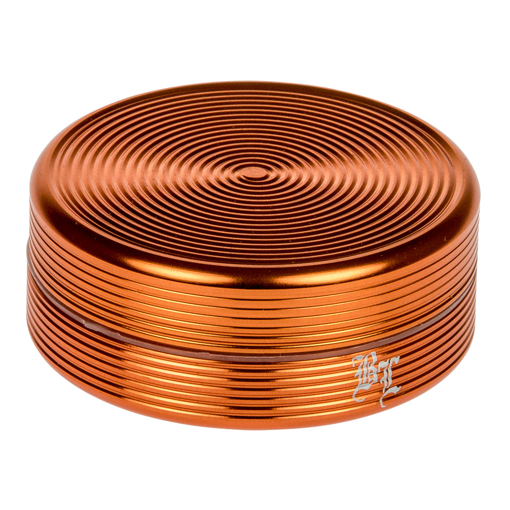 Black Leaf - Ripple Textured Aluminum Herb Grinder - 2-part - 50mm - Orange
