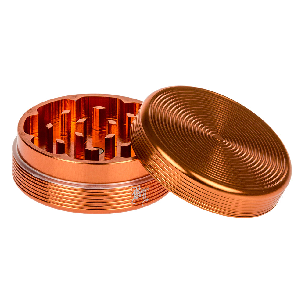 Black Leaf - Ripple Textured Aluminum Herb Grinder - 2-part - 50mm - Orange