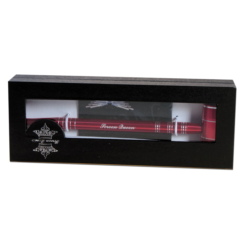 The Screen Queen Pipe - Anodized Aluminum Screenless Hand Pipe - Red In box 2
