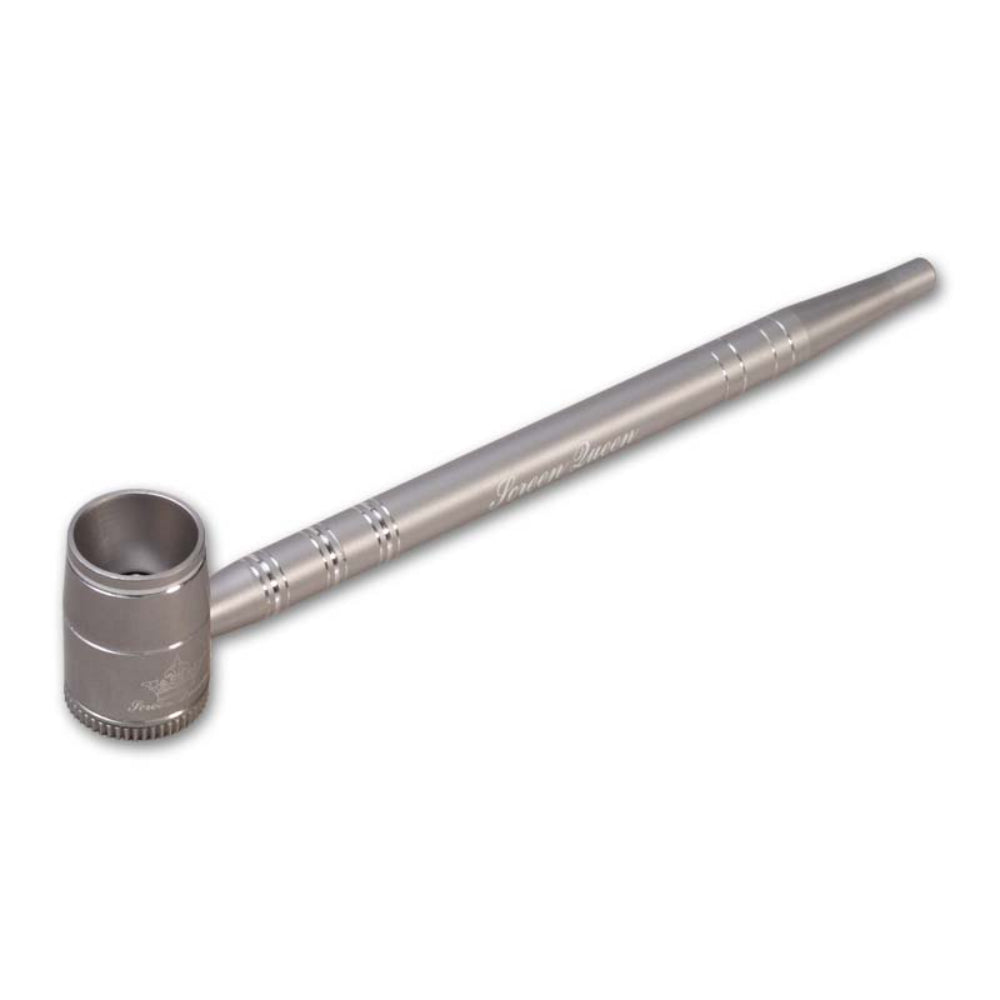 The Screen Queen Pipe Anodized Aluminum Screenless Hand Pipe | Grey