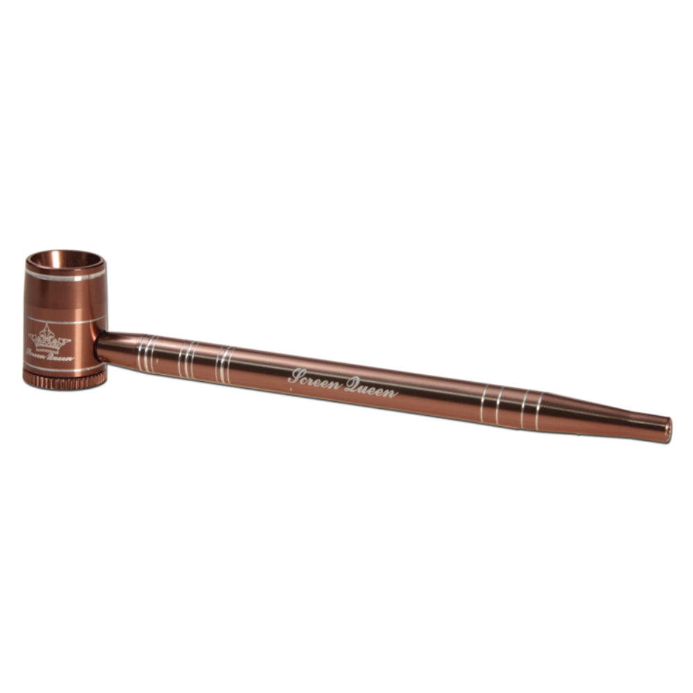 The Screen Queen Pipe - Anodized Aluminum Screenless Hand Pipe - Bronze
