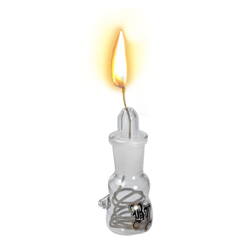 Black Leaf - Glass Dispenser for I-Tal Hemp Wick - hemp wick NOT included