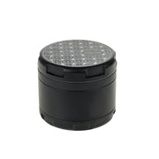 Bake Sale 5-Part 75 Frosted Aircraft Grade Aluminum Grinder | Donut Pattern | Black | Side view
