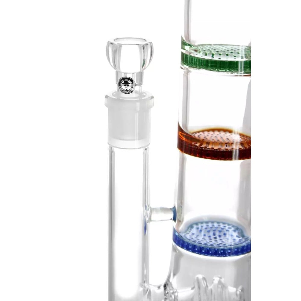 Heisenberg Old School Color-Line Ice Bong with Triple HoneyComb Perc | bowl