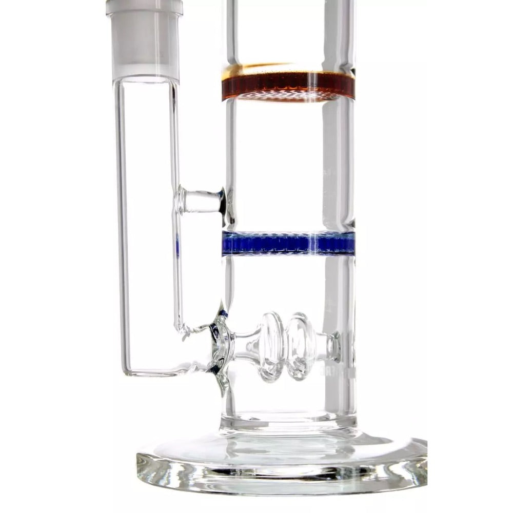Heisenberg Old School Color-Line Ice Bong with Triple HoneyComb Perc | base