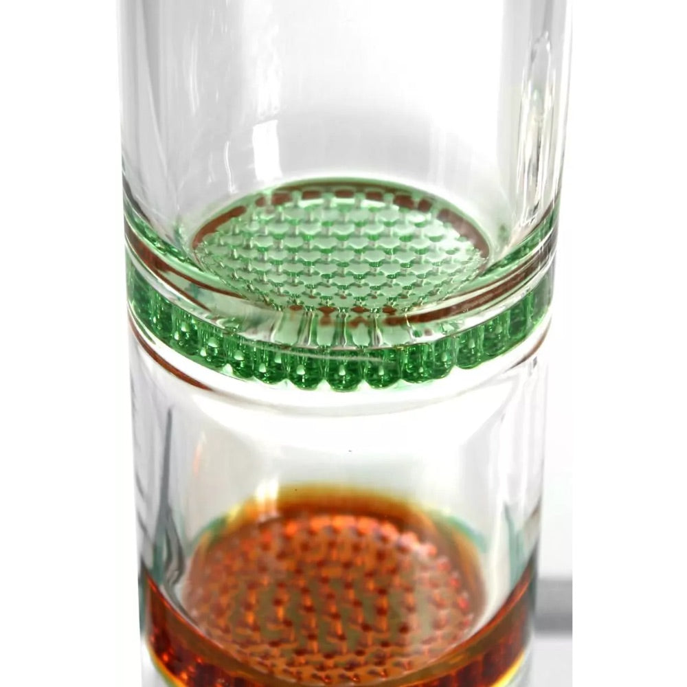 Heisenberg Old School Color-Line Ice Bong with Triple HoneyComb Perc | percolators