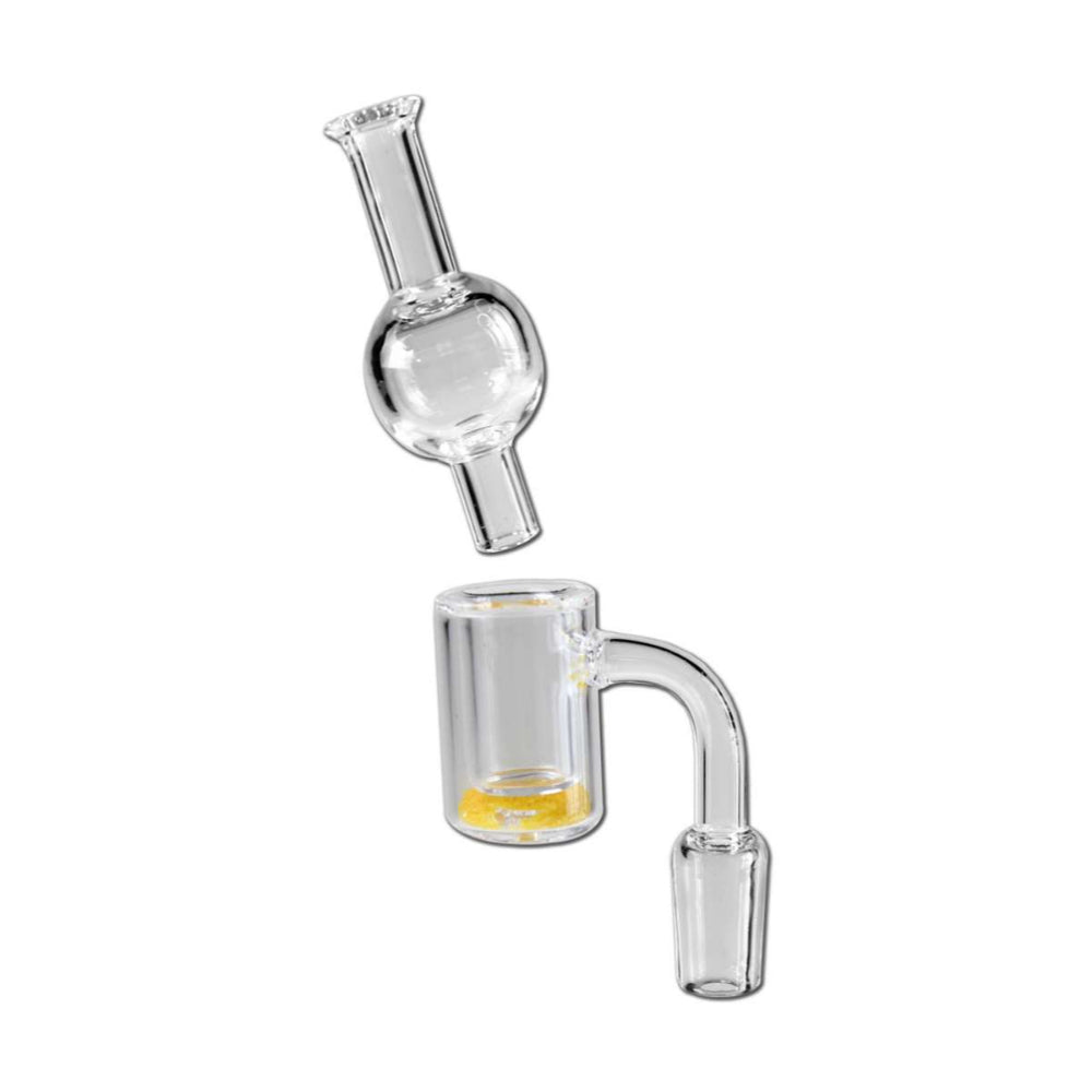 Glass Banger Set Yellow Granulate With Carb Cap | Male Joint | 14.5 mm