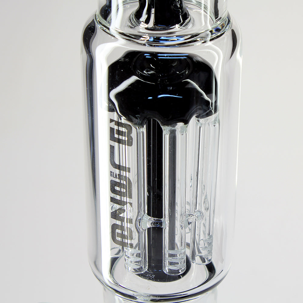 Blaze Glass 10-arm Perc Glass Ice Bong  Mushroom Splash Guard | Black - Tree Percolator