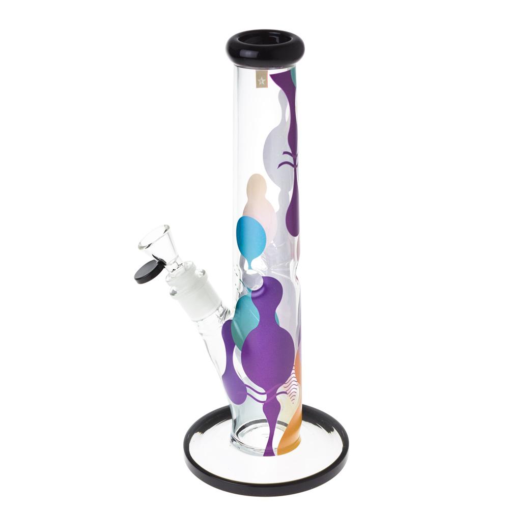 Famous Brandz Panorama Straight Glass Ice Bong | 12 Inch | side view 2