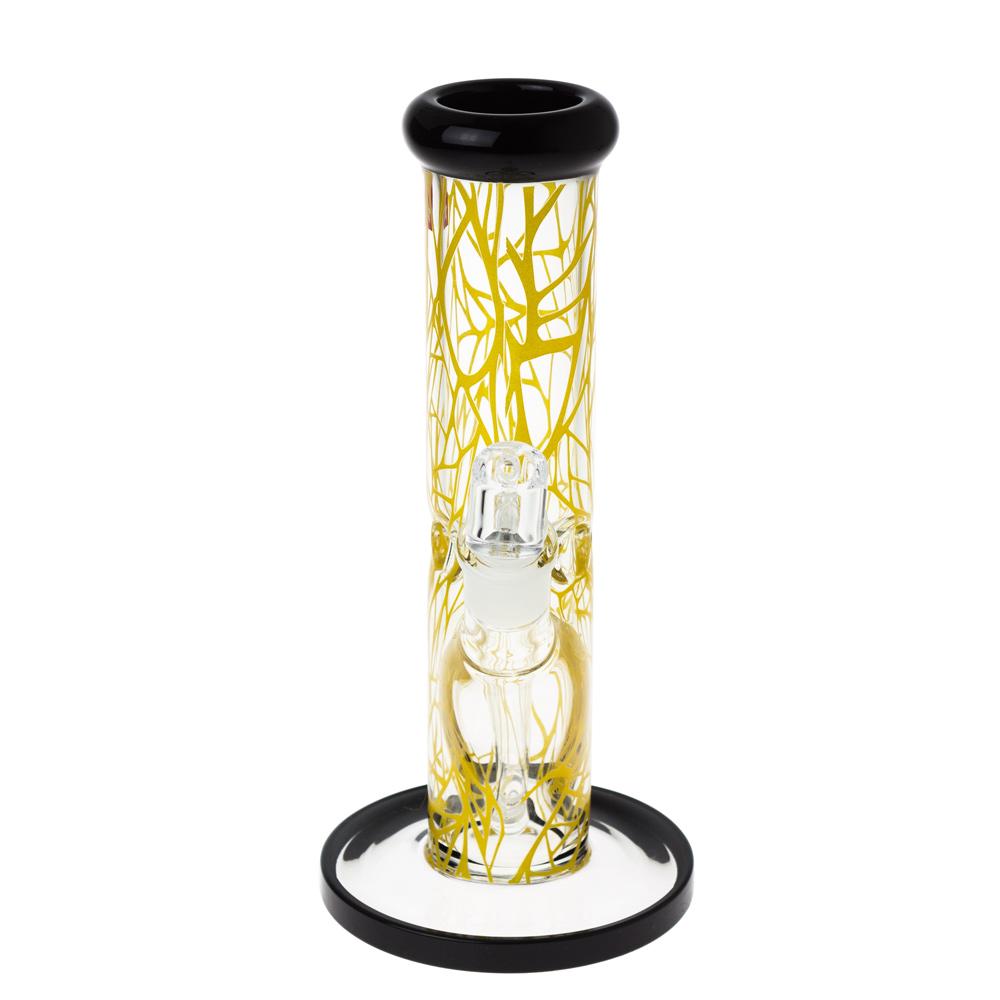 Famous Brandz Contact Straight Glass Dab Rig with Ice Notches| 10 Inch | front view