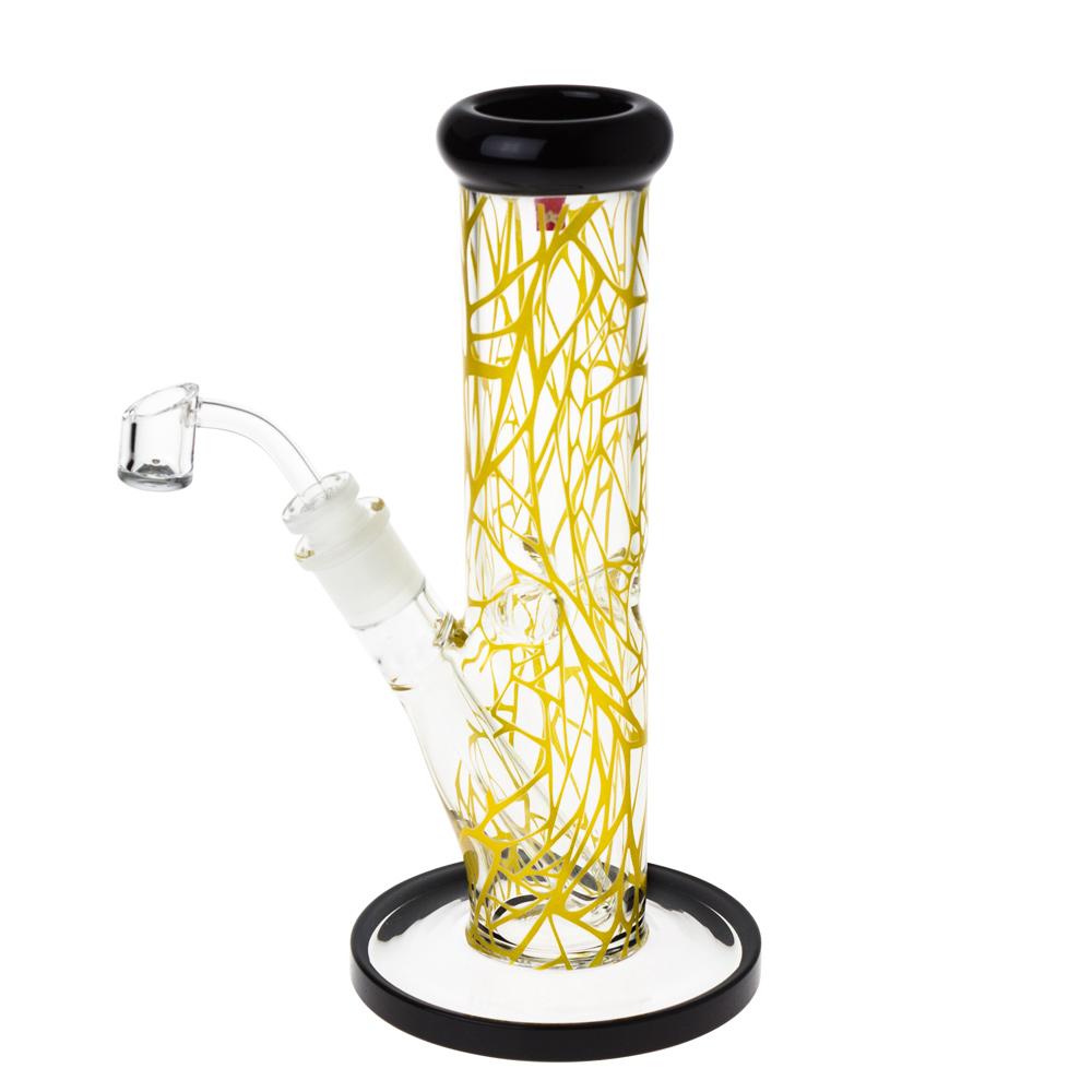 Famous Brandz Contact Straight Glass Dab Rig with Ice Notches| 10 Inch | side view 2