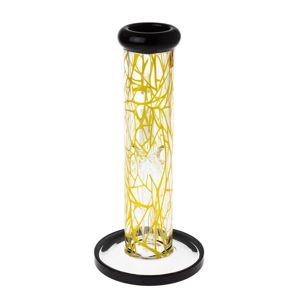 Famous Brandz Contact Straight Glass Dab Rig with Ice Notches| 10 Inch | back view