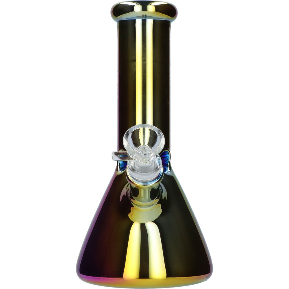 Famous X 8 Inch Fumed Glass Beaker Ice Bong | Prism | front view