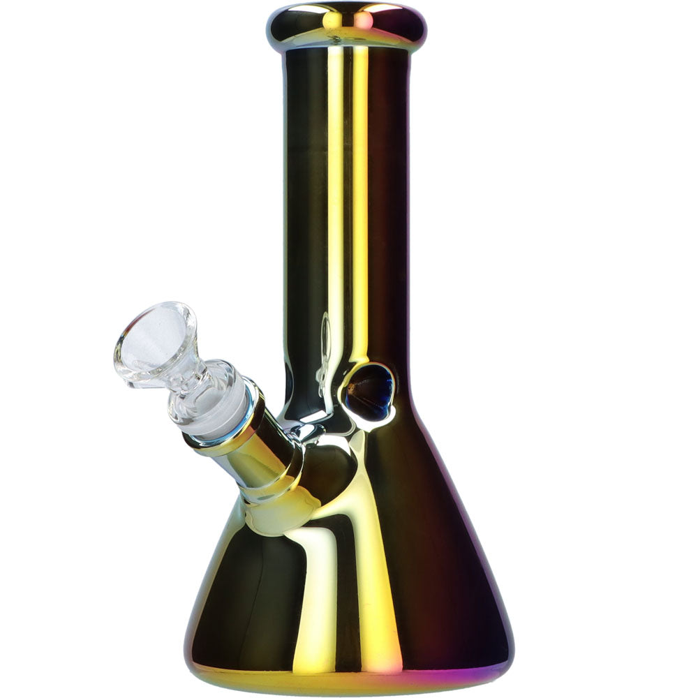Famous X 8 Inch Fumed Glass Beaker Ice Bong | Prism | side view 1