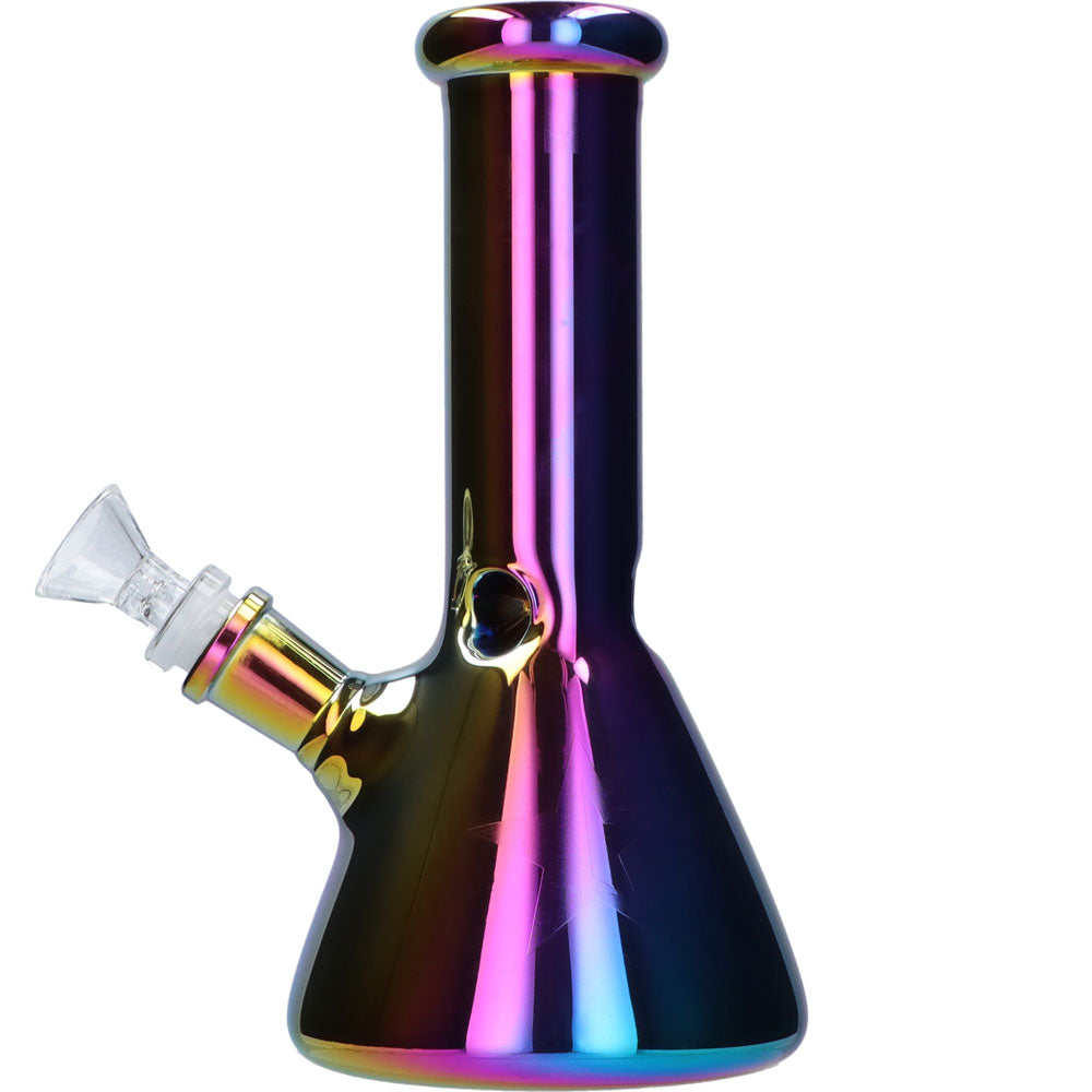 Famous X 8 Inch Fumed Glass Beaker Ice Bong | Prism | side view 2