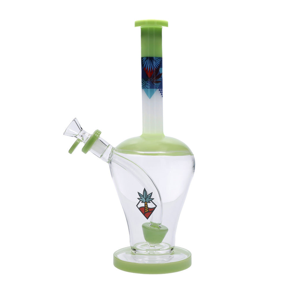 Cabana Cannabis Co. Vase Base Perc Bong with Circular Foot | Green | side view 1