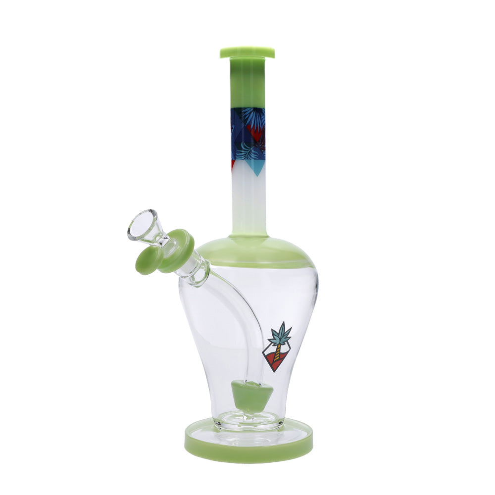 Cabana Cannabis Co. Vase Base Perc Bong with Circular Foot | Green | side view 5