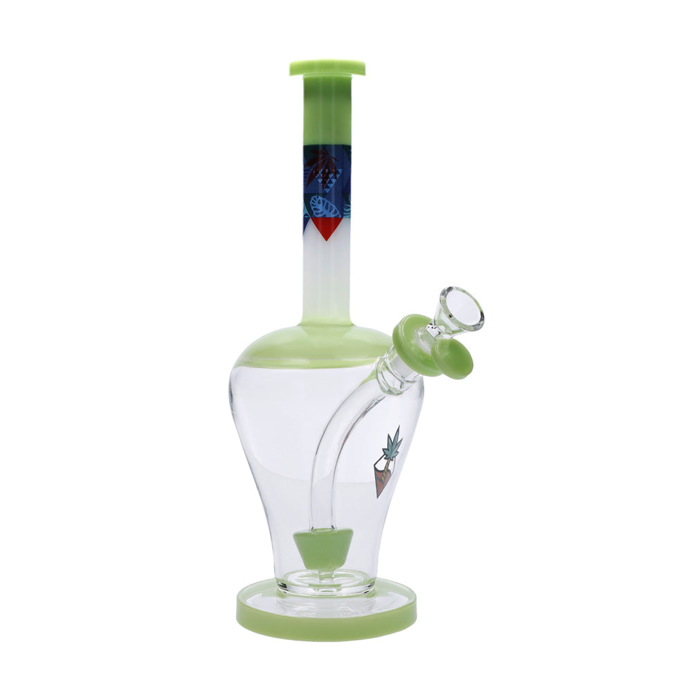 Cabana Cannabis Co. Vase Base Perc Bong with Circular Foot | Green | side view 4