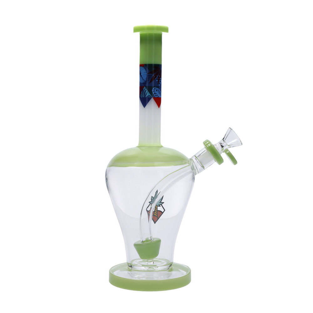 Cabana Cannabis Co. Vase Base Perc Bong with Circular Foot | Green | side view 3
