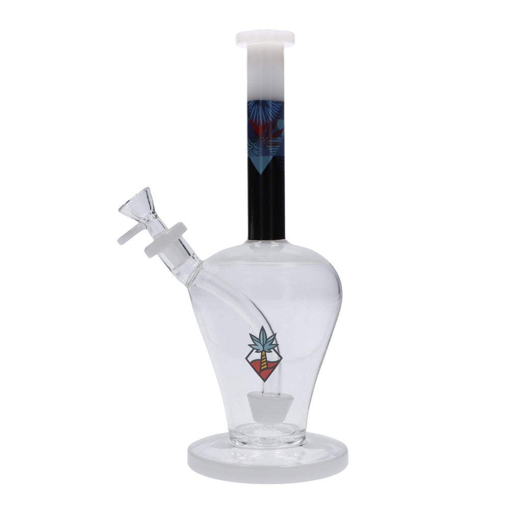 Cabana Cannabis Co. Vase Base Perc Bong with Circular Foot | White | side view 1