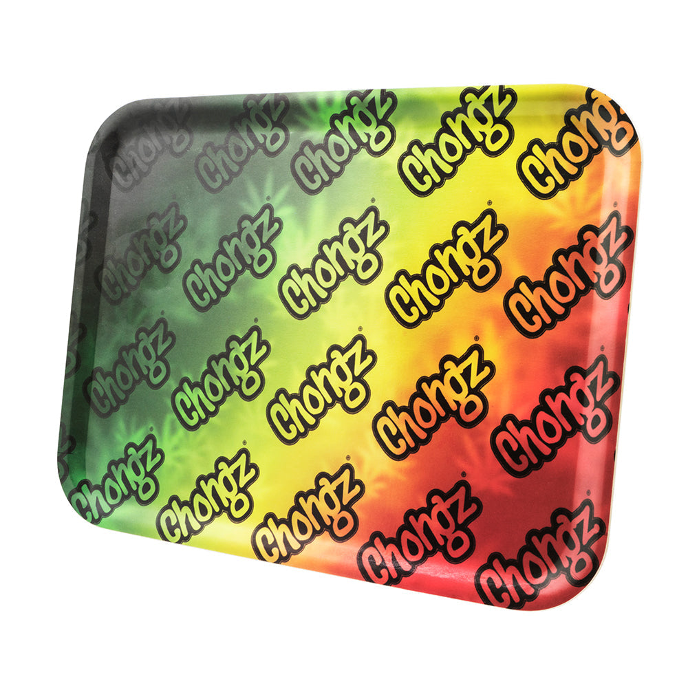 Chongz Compressed Wood Rolling Tray | Rasta - Front View